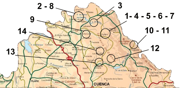 Mapa barrancos de Cuenca